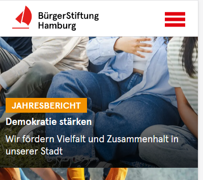 Ein Bild der Homepage der Bürgerstiftung